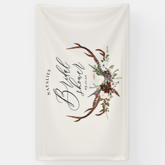 Rustikales botanisches Brautparty Banner (Vertikal)