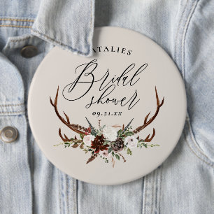 Rustikales botanisches Brautparty Button