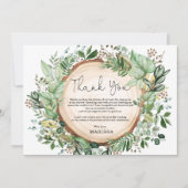 Rustikales botanisches Brautparty Dankeskarte (Vorderseite)