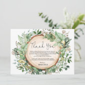 Rustikales botanisches Brautparty Dankeskarte (Stehend Vorderseite)