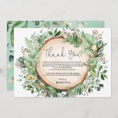 Rustikales botanisches Brautparty Dankeskarte (Vorne/Hinten)