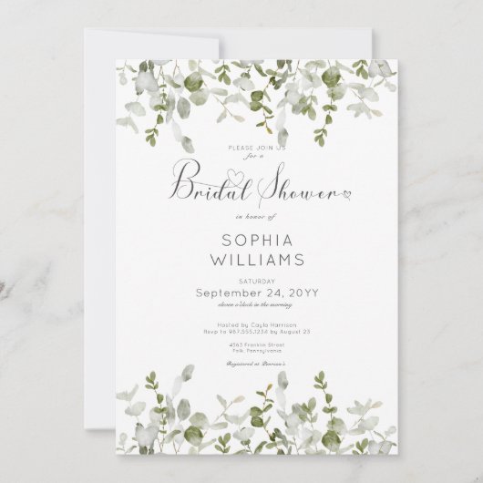 Rustikales botanisches Brautparty Einladung (Vorderseite)