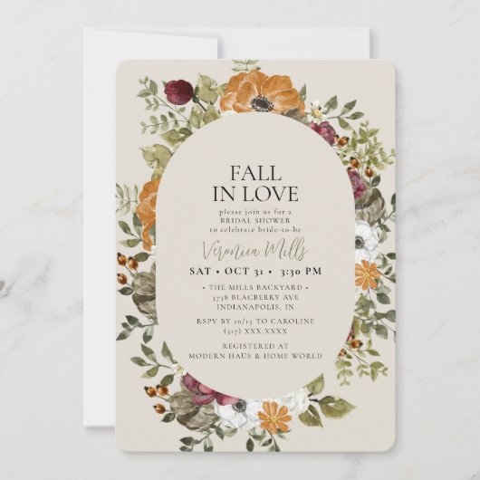 Rustikales botanisches Brautparty Einladung (Vorderseite)