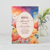 Rustikales botanisches Brautparty Einladung (Stehend Vorderseite)