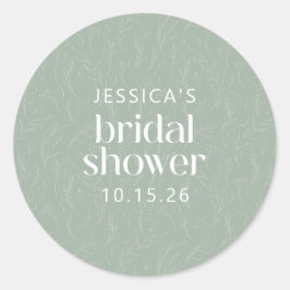 Rustikales botanisches Brautparty Runder Aufkleber