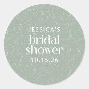 Rustikales botanisches Brautparty Runder Aufkleber