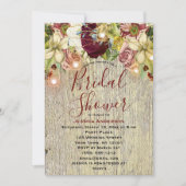 Rustikales botanisches Burgund-Brautparty Einladung