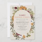 Rustikales Botanisches Erntedank Abendessen Party Einladung (Vorderseite)
