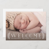 Rustikales botanisches Foto - Geburtsankündigung Ankündigung (Vorne/Hinten)