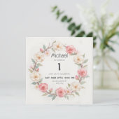 Rustikales botanisches Geburtstagsfest Einladung (Stehend Vorderseite)