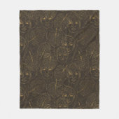 Rustikales botanisches Gesichtslinienmuster (1) Fleecedecke (Vorderseite)