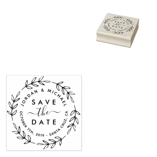 Rustikales botanisches Gewirr & Skript Save the Da Gummistempel (Stempel)