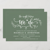 Rustikales Botanisches Hochzeitessen Probe Einladung (Vorne/Hinten)