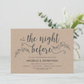 Rustikales Botanisches Hochzeitsessen Probe Einladung (Stehend Vorderseite)