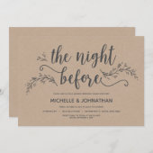 Rustikales Botanisches Hochzeitsessen Probe Einladung (Vorne/Hinten)