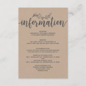 Rustikales botanisches Hochzeitshaus Begleitkarte (Vorderseite)