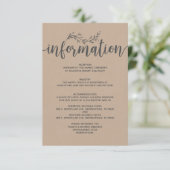 Rustikales botanisches Hochzeitshaus Begleitkarte (Stehend Vorderseite)