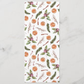 Rustikales Botanisches Hochzeitsmenü Menükarte (Rückseite)