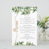 Rustikales Botanisches Hochzeitsmenü von Green & G (Stehend Vorderseite)