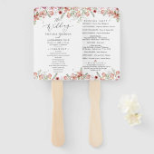 Rustikales Botanisches Hochzeitsprogramm Handfan Fächer (Vorne und Hinten)
