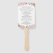 Rustikales Botanisches Hochzeitsprogramm Handfan Fächer (Rückseite)