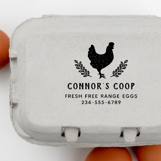 Rustikales botanisches Hühnereier Gummistempel