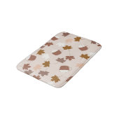 Rustikales Botanisches Kürbisgewürzmuster Badematte (Schrägansicht)