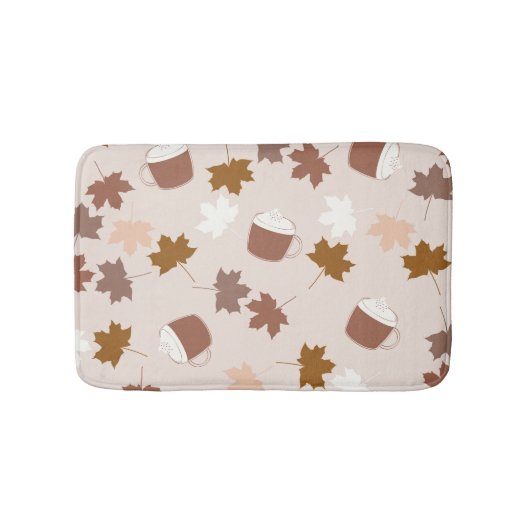 Rustikales Botanisches Kürbisgewürzmuster Badematte (Vorderseite)