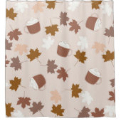 Rustikales Botanisches Kürbisgewürzmuster Duschvorhang (Vorderseite)