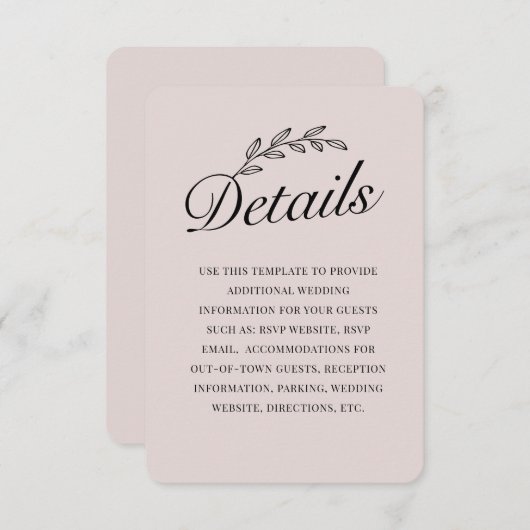 Rustikales Botanisches Leaf Hand Script UAWG Einladung (Vorne/Hinten)