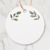 Rustikales botanisches mit Monogramm Danke für Ihr Geschenkanhänger (Rückseite)