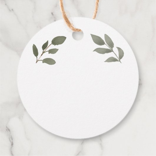 Rustikales botanisches mit Monogramm Danke für Ihr Geschenkanhänger (Rückseite)