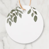 Rustikales botanisches mit Monogramm Danke für Ihr Geschenkanhänger (Rückseite)