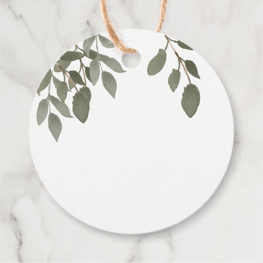 Rustikales botanisches mit Monogramm Danke für Ihr Geschenkanhänger (Rückseite)