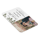 Rustikales botanisches Monogramm-Foto Save-the-Dat Magnet (Rechte Seite)