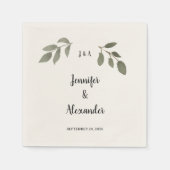 Rustikales botanisches Monogramm Hochzeit Serviette (Vorderseite)