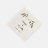 Rustikales botanisches Monogramm Hochzeit Serviette (Ecke)