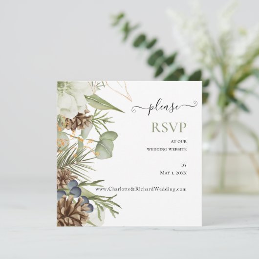 Rustikales botanisches Pinecones Hochzeitsszenario (Stehend Vorderseite)