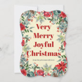 Rustikales botanisches Rot, nicht Foto Feiertagskarte (Vorderseite)