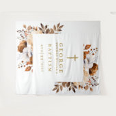 Rustikales botanisches Taufen Foto Hintergrund Wandteppich (Vorderseite (Horizontal))