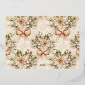 Rustikales Botanisches Weihnachtsfest-Foto Folien Feiertagskarte (Rückseite)