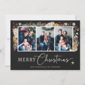 Rustikales botanisches Weihnachtsfest-Foto Karte (Vorderseite)