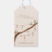 Rustikales botanisches Weihnachtsfest Geschenkanhänger (Rückseite)