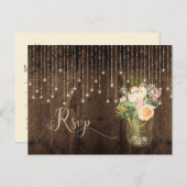 Rustikales Bouquet Mason Jar Lights UAWG | Einladungspostkarte (Vorne/Hinten)