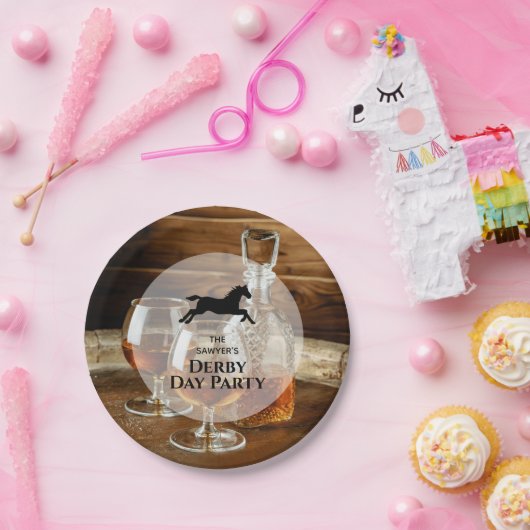 Rustikales Bourbon Derby Pferderennen Pappteller (Party)