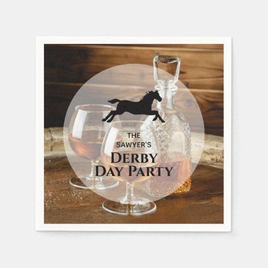 Rustikales Bourbon Derby Pferderennen Serviette (Vorderseite)