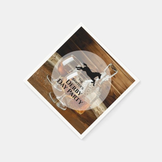 Rustikales Bourbon Derby Pferderennen Serviette (Ecke)