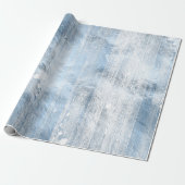 Rustikales Branding | Dusty Blue Silver Wood Plank Geschenkpapier (Ungerollt)