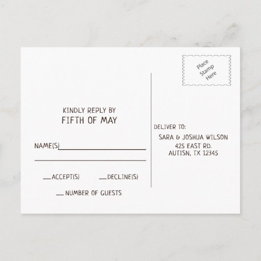 Rustikales Brauchtum Einladungen uAwg Postkarte (Rückseite)