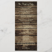 Rustikales Brauerei Damaskus Vintage Hochzeitsprog Programm (Rückseite)